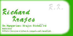 richard krajcs business card